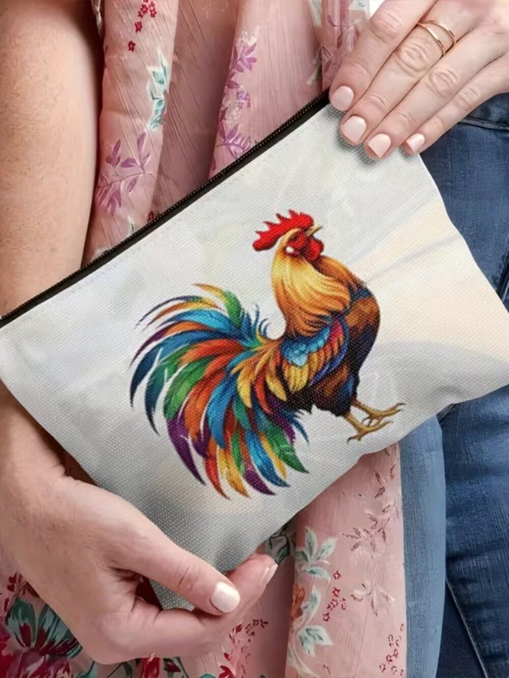 Rooster Print Makeup Bag - Picture 1 of 3